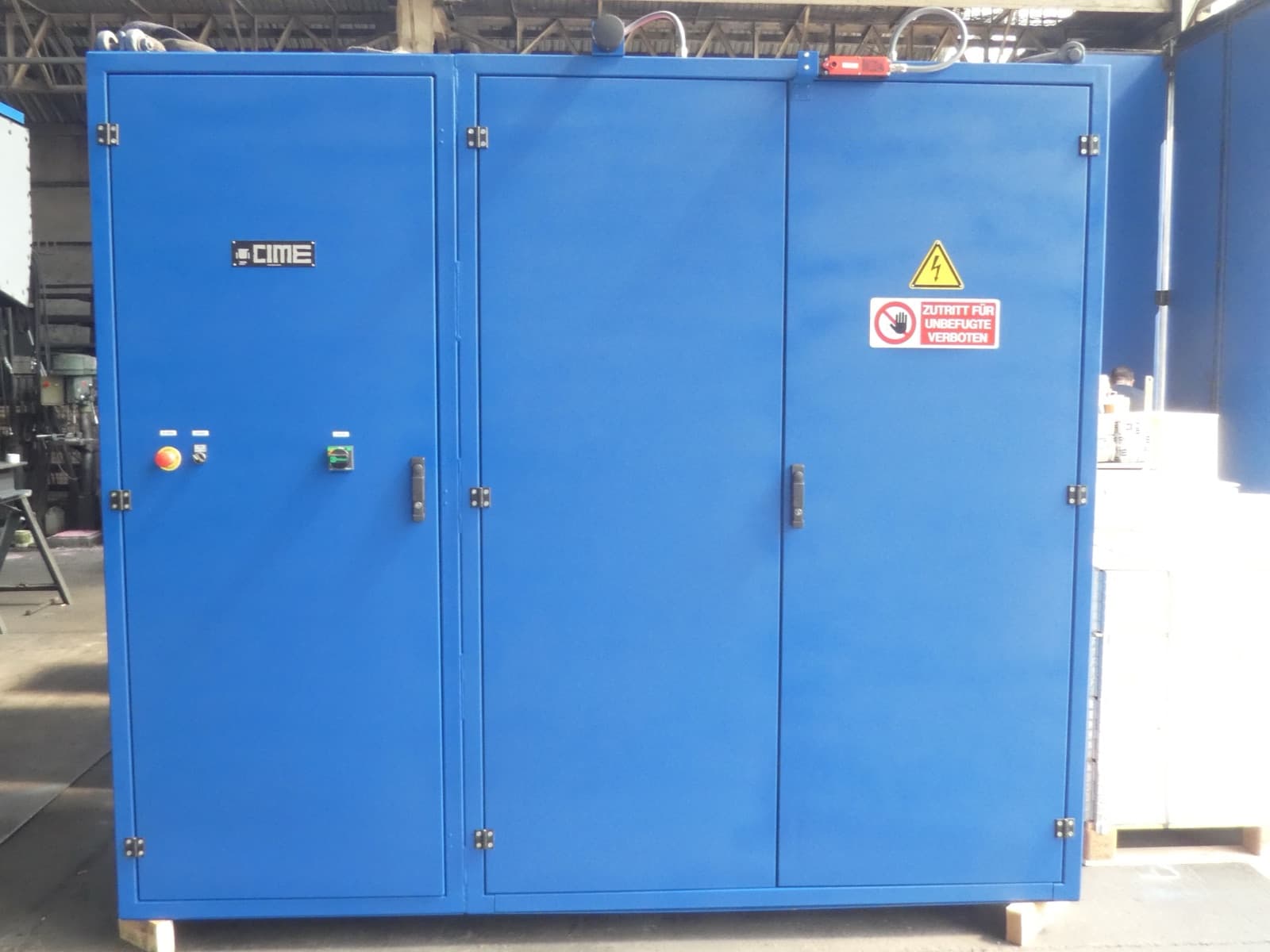 CIME active power quality filter cabinet in a foundry