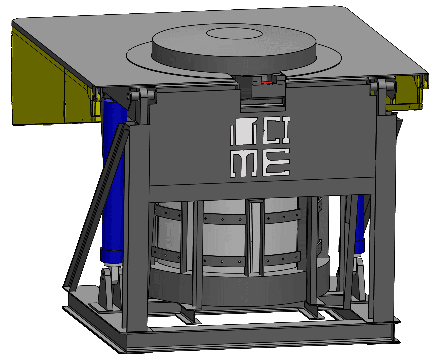 Render of the coreless holding furnace